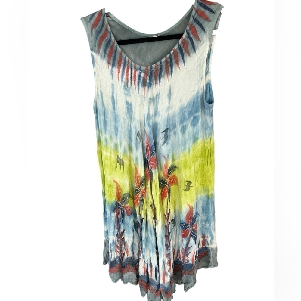 Women’s Sun Dress Flowy Tropical Hippie Tye Dye One Size